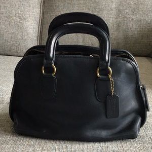 Coach midnight blue/black satchel.